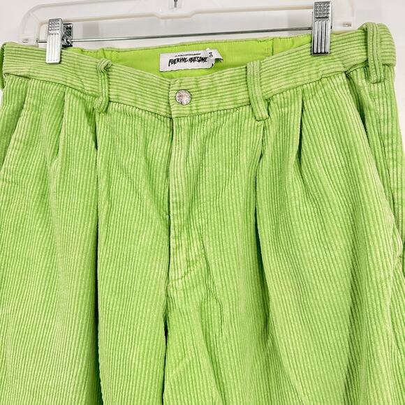Fu cking Awesome Skater Green Corduroy Pants Size 34 - Picture 4 of 10